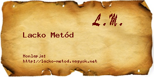 Lacko Metód névjegykártya